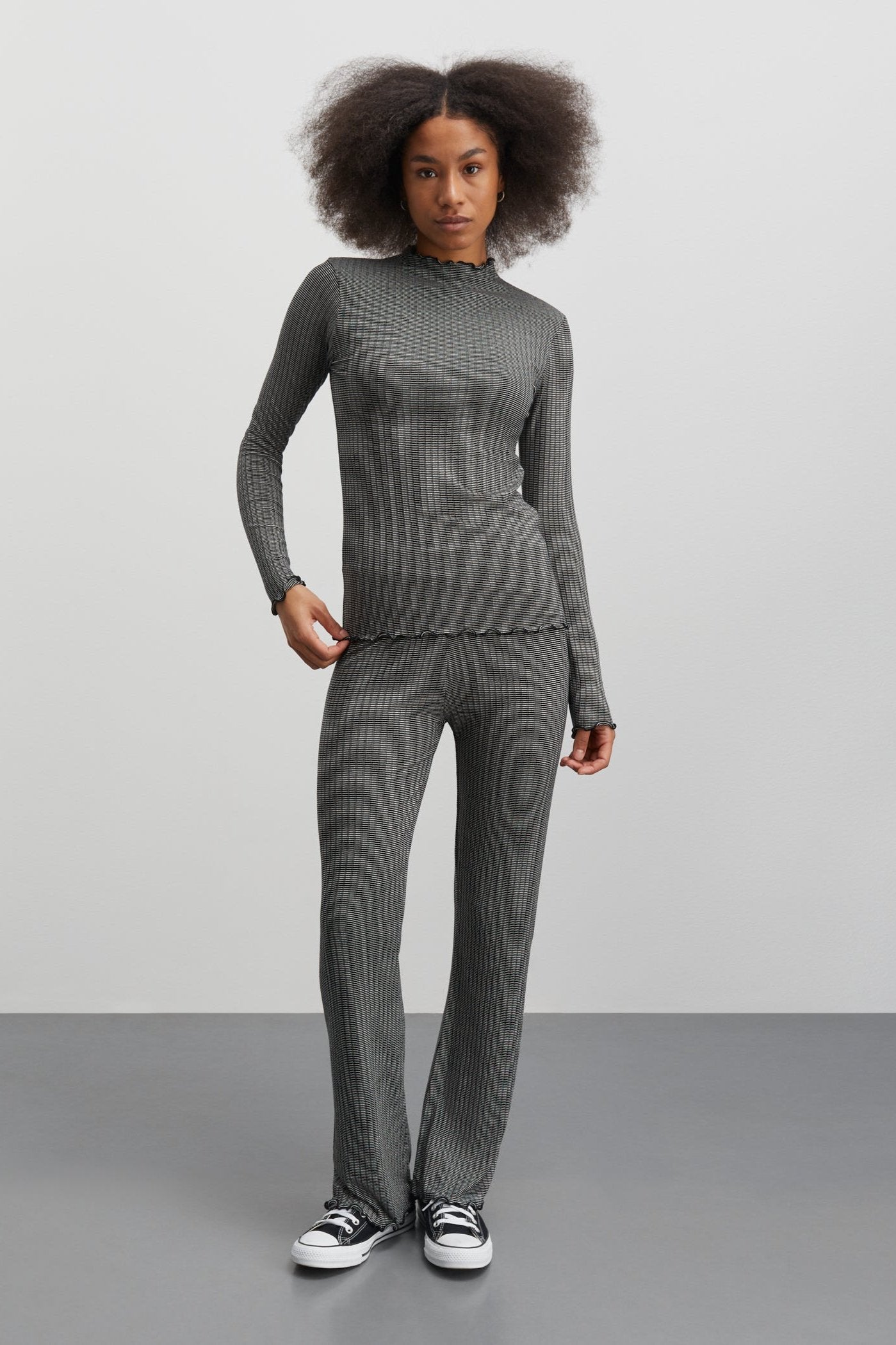 5X5 Stripe Lonnie bukser - Black/Vanilla Ice